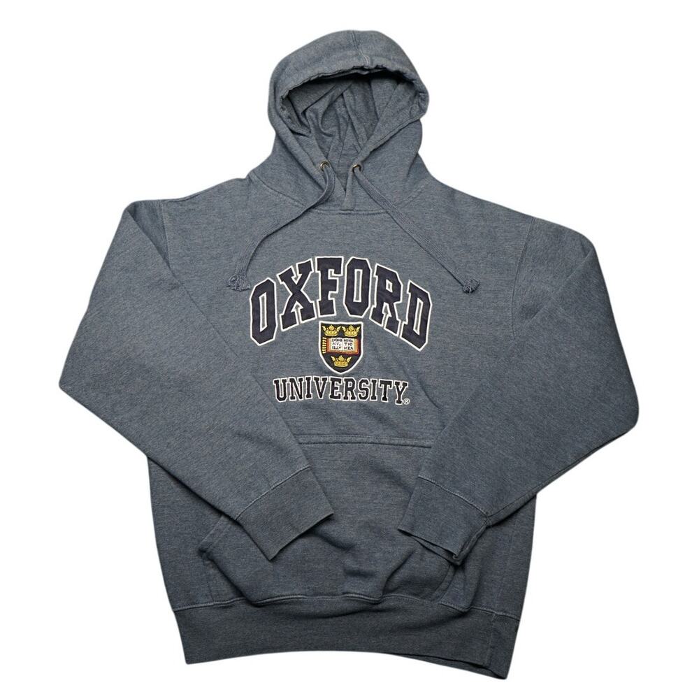 Oxford University Hoodie Blue Pullover Embroidered Crest Sweatshirt Mens XL